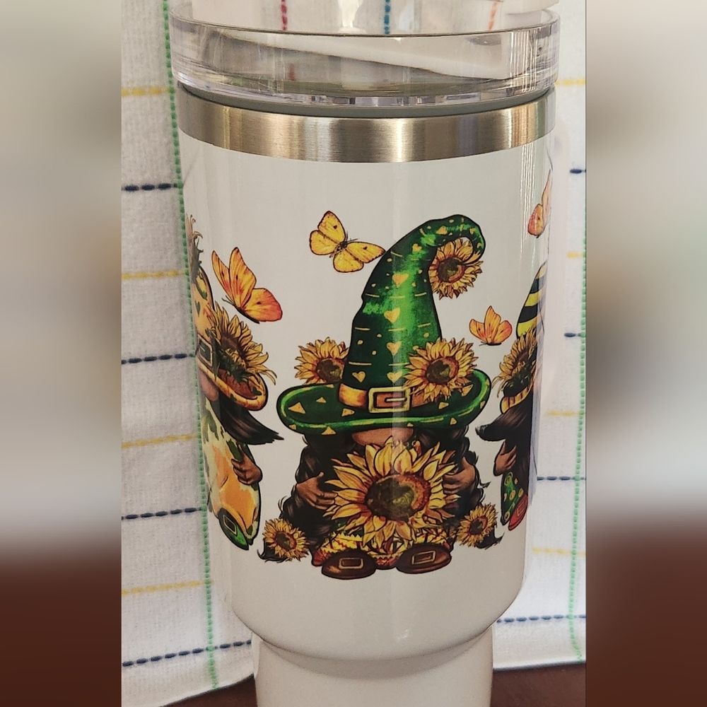 Sunflower Gnome 40oz Travel Mug